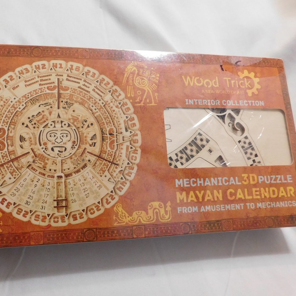 Wood Trick Mayan Wall Calendar 3D Mechanical Wooden Puzzle